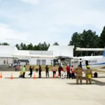 Avión de SATENA operando la ruta aérea entre San Gil y Bucaramanga